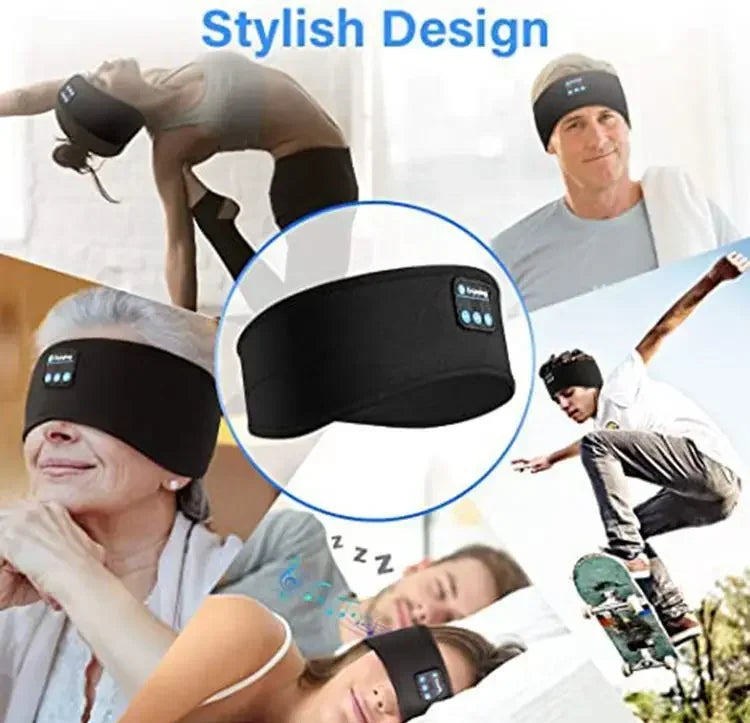 Bluetooth Sleep Headphones - Premium Soft Sports Headband for Comfortable Wireless Music & Eye Mask