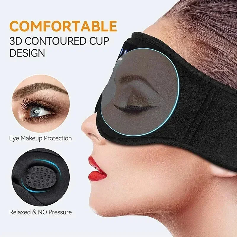 3D Bluetooth Eye Mask Headphones with HD Speakers for Sleep & Travel