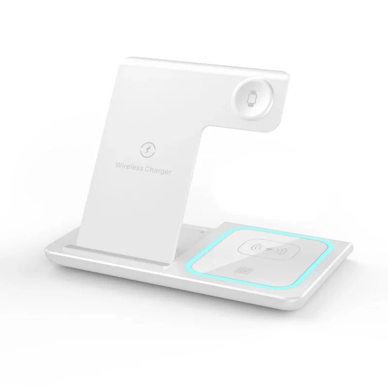 3-in-1 Wireless Charger Dock for iPhone 15-11, Apple Watch & AirPods - 15W Fast Charging