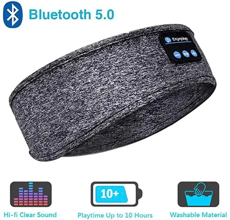 Bluetooth Sleep Headphones - Premium Soft Sports Headband for Comfortable Wireless Music & Eye Mask