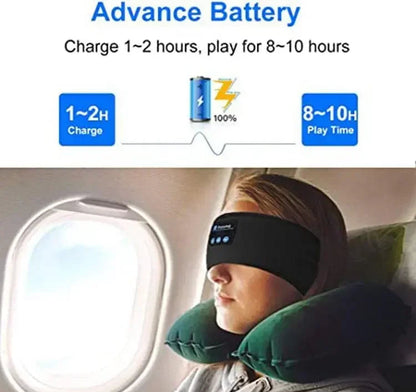 Bluetooth Sleep Headphones - Premium Soft Sports Headband for Comfortable Wireless Music & Eye Mask
