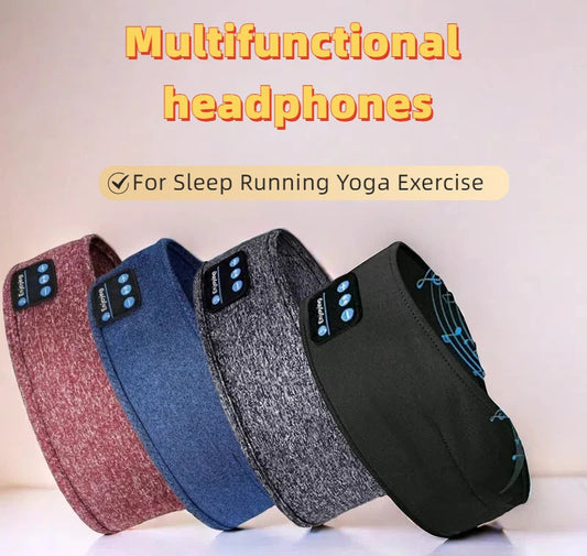 Bluetooth Sleep Headphones - Premium Soft Sports Headband for Comfortable Wireless Music & Eye Mask