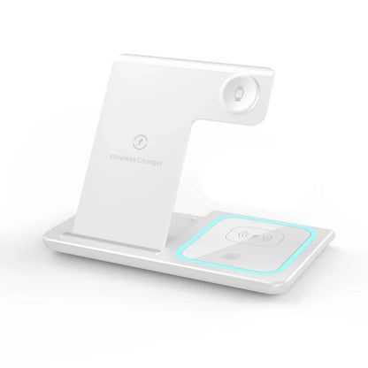 3-in-1 Wireless Charger Dock for iPhone 15-11, Apple Watch & AirPods - 15W Fast Charging