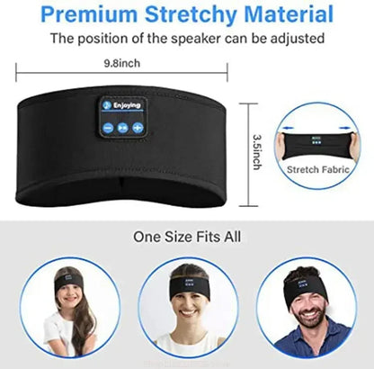 Bluetooth Sleep Headphones - Premium Soft Sports Headband for Comfortable Wireless Music & Eye Mask