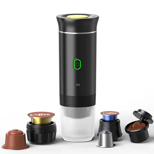 Portable Premium 3-in-1 Wireless Espresso Maker - Eco-Friendly Travel Coffee Machine for Home & Car