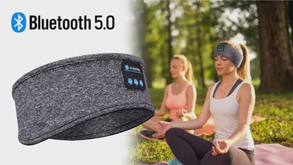 Bluetooth Sleep Headphones - Premium Soft Sports Headband for Comfortable Wireless Music & Eye Mask